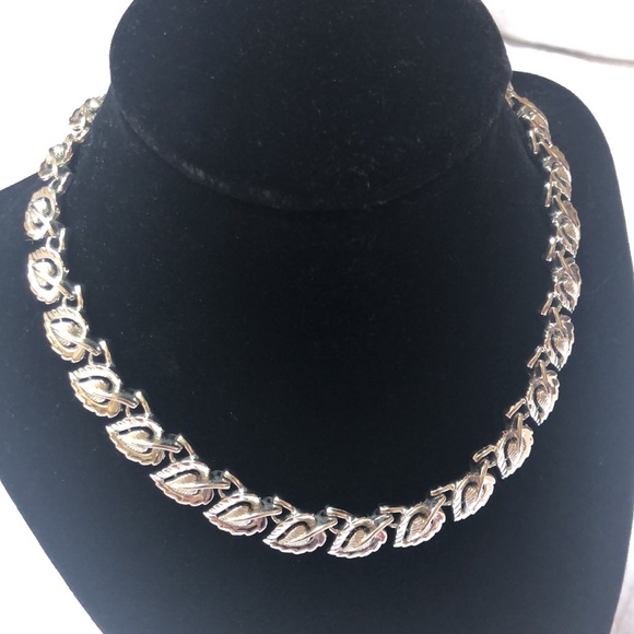 Coro Jewelry - Vintage Coro Silver Leaf Necklace